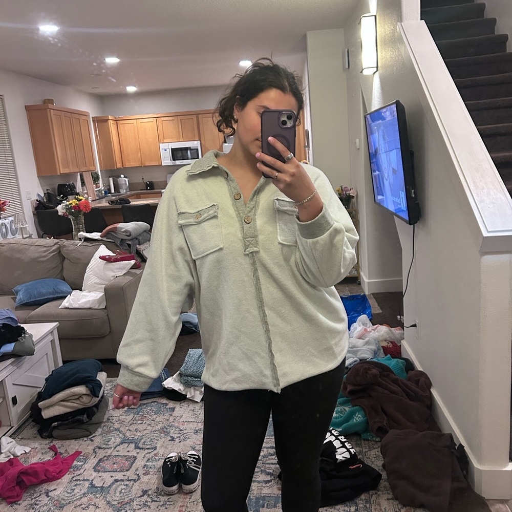 Light Green Button-Up Shirt